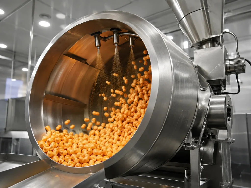 Automated Stainless-Steel Rotary Spice Enrobing Drum